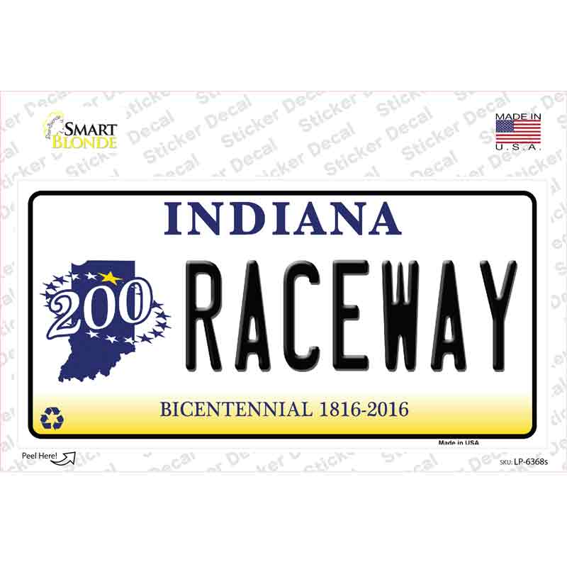 LP-6368s-M Raceway Indiana Novelty Sticker Decal - Medium