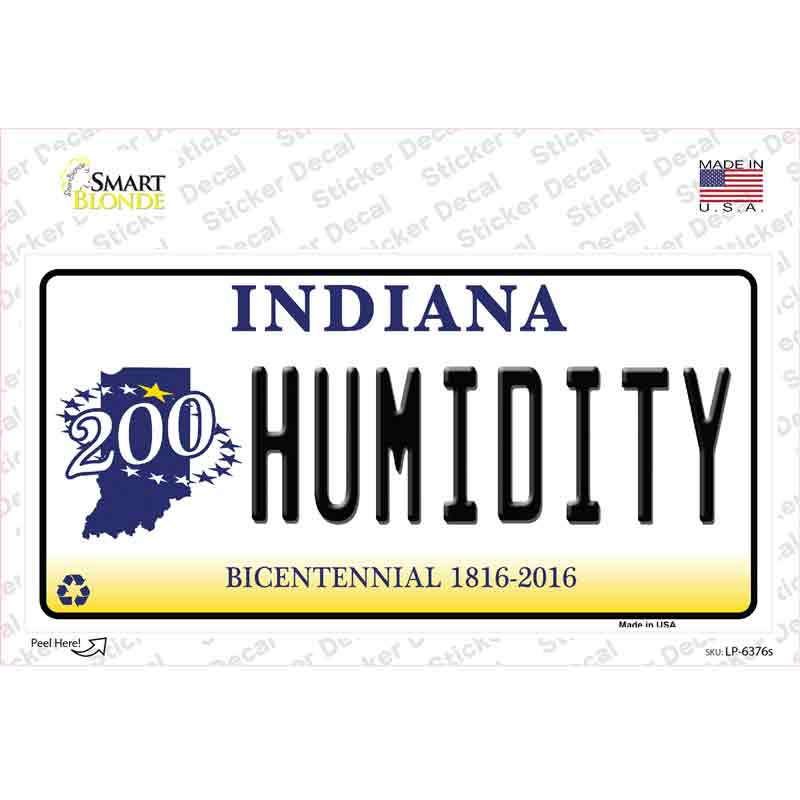 LP-6376s-M Humidity Indiana Novelty Sticker Decal - Medium