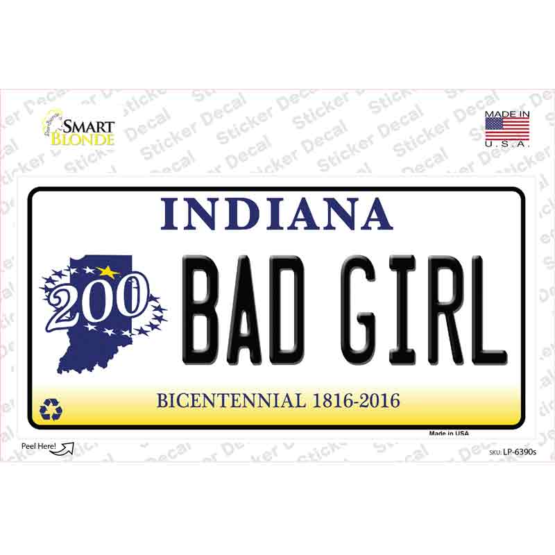 LP-6390s-M Bad Girl Indiana Novelty Sticker Decal - Medium