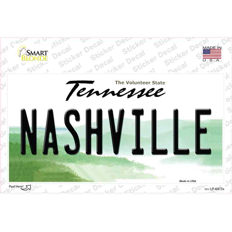 LP-6415s-M Nashville Tennessee Novelty Sticker Decal - Medium