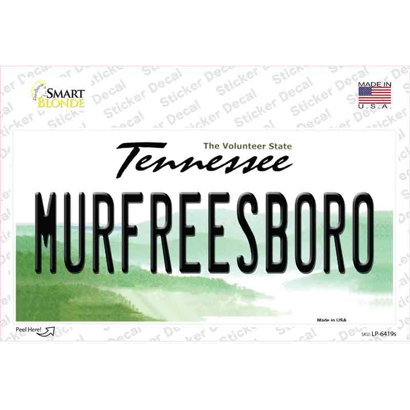 LP-6419s-M Murfreesboro Tennessee Novelty Sticker Decal - Medium