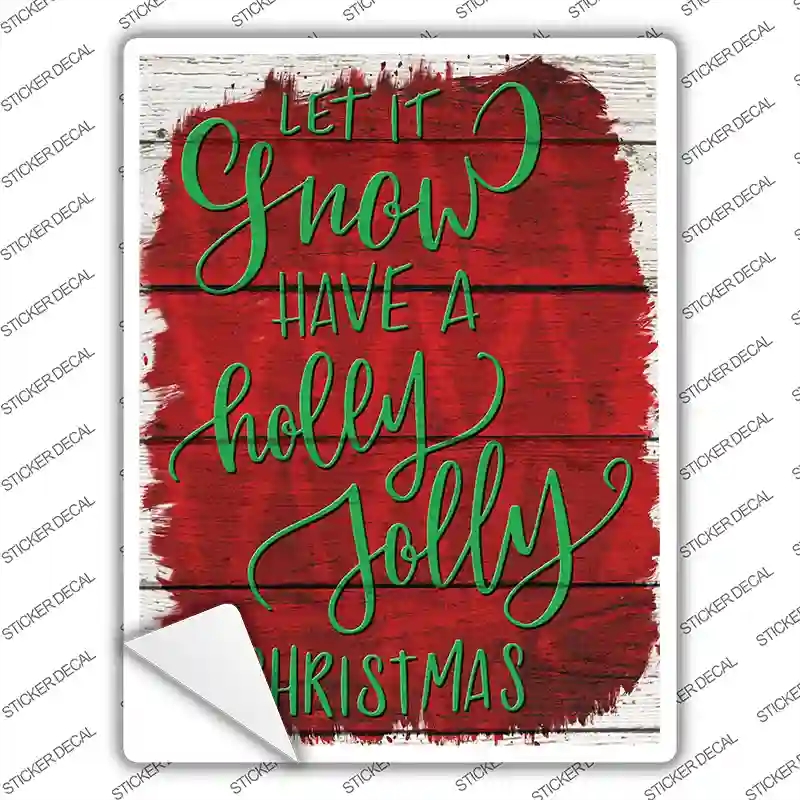 P-3923s-S Have A Holly Jolly Christmas Novelty Rectangle Sticker Decal - Small