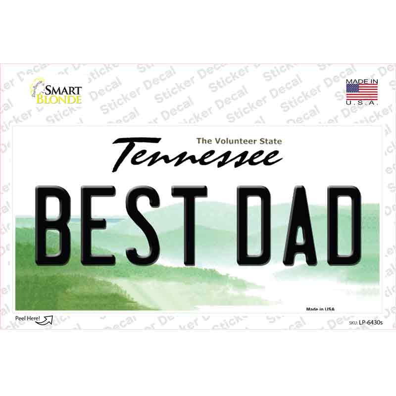 LP-6430s-M Best Dad Tennessee Novelty Sticker Decal - Medium