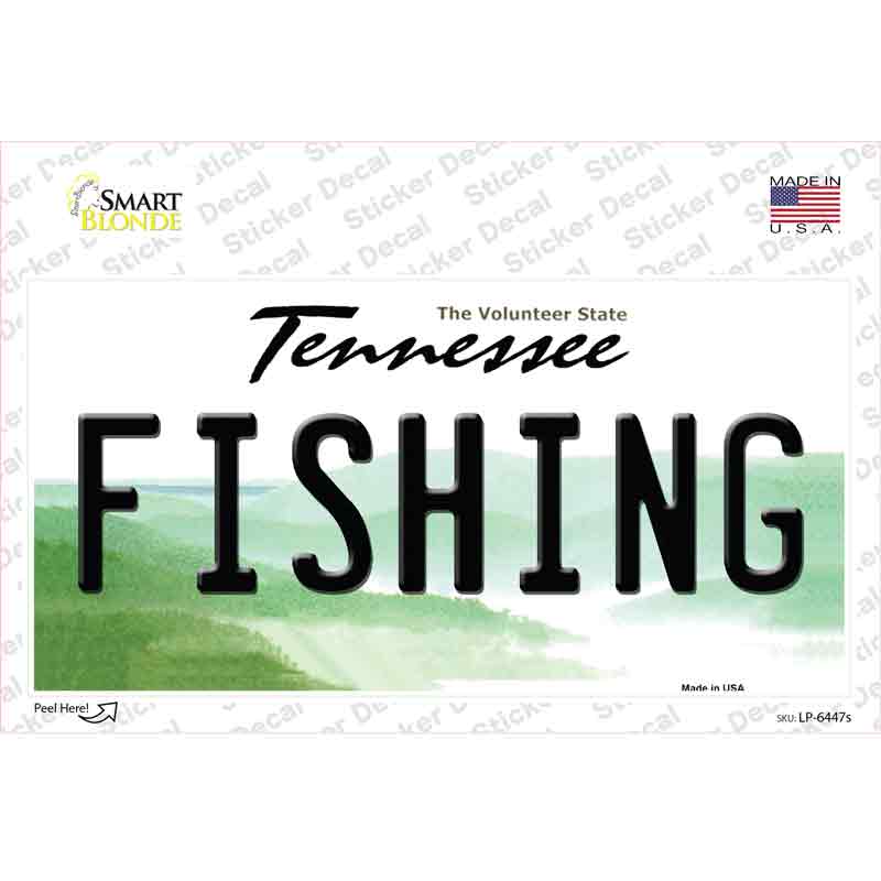 LP-6447s-M Fishing Tennessee Novelty Sticker Decal - Medium