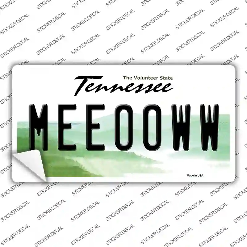 LP-6459s-L Meeooww Tennessee Novelty Sticker Decal - Large