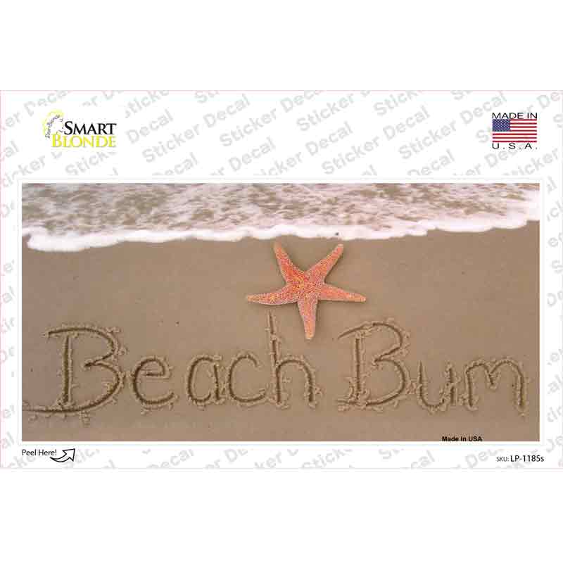 LP-1185s-M Beach Bum Novelty Sticker Decal - Medium