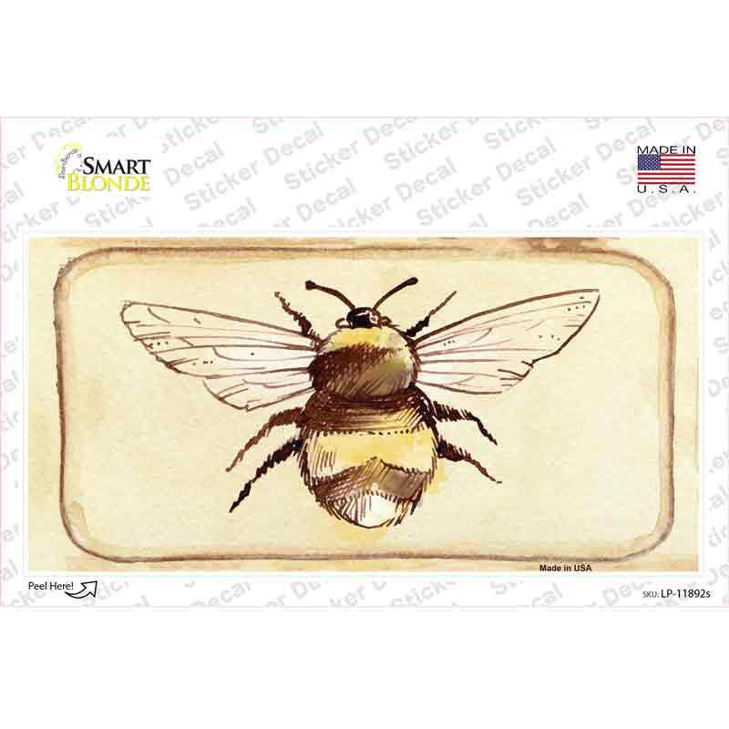 LP-11892s-M Bumble Bee Watercolor Novelty Sticker Decal - Medium