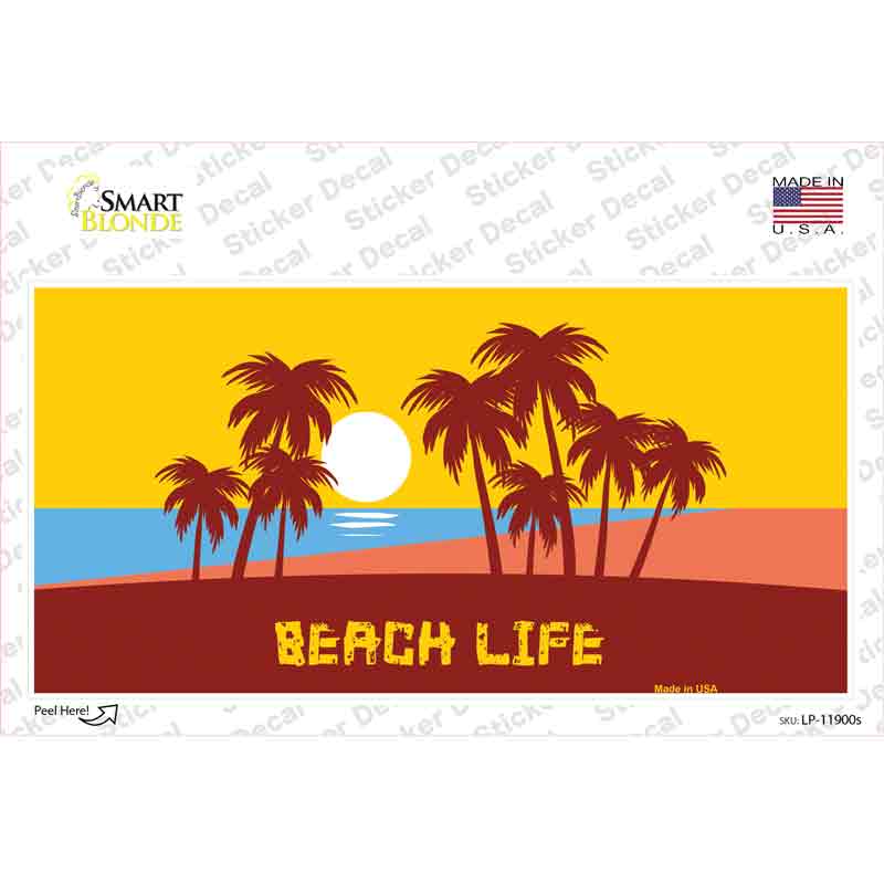 LP-11900s-M Beach Life Novelty Sticker Decal - Medium