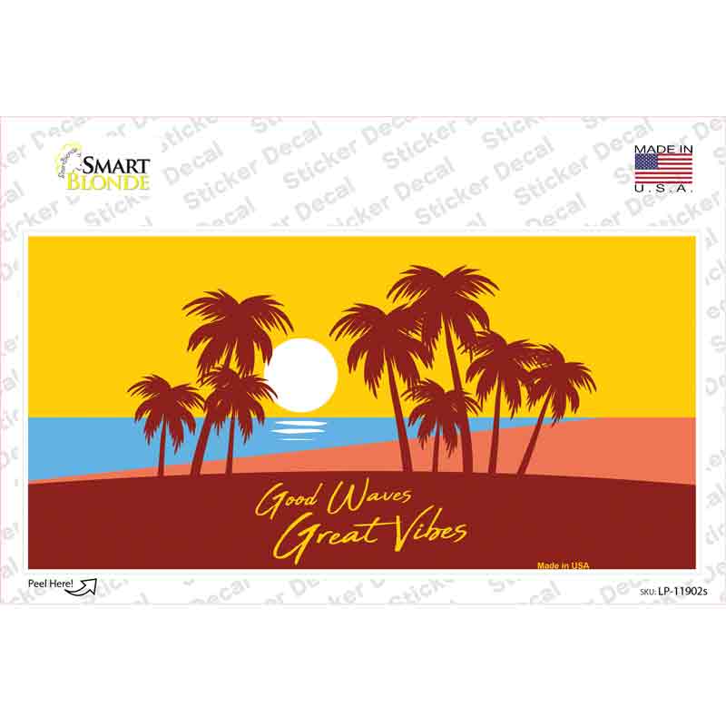 LP-11902s-M Good Waves Great Novelty Sticker Decal - Medium