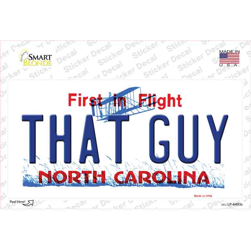 LP-6493s-M That Guy North Carolina Novelty Sticker Decal - Medium