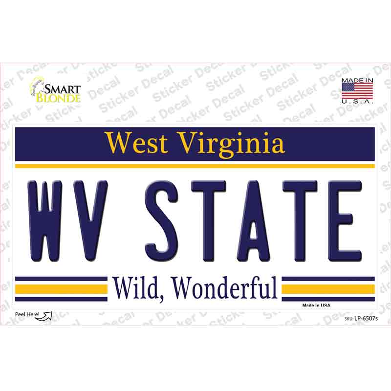 LP-6507s-M West Virginia State Novelty Sticker Decal - Medium
