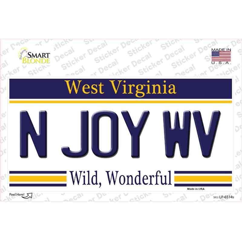 LP-6514s-M N Joy West Virginia Novelty Sticker Decal - Medium