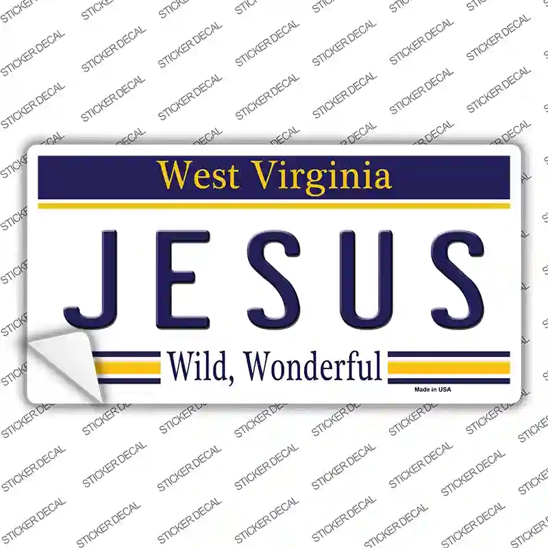 LP-6526s-S Jesus West Virginia Novelty Sticker Decal - Small