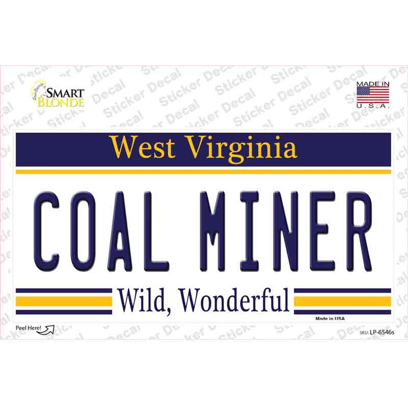 LP-6546s-M Coal Miner West Virginia Novelty Sticker Decal - Medium