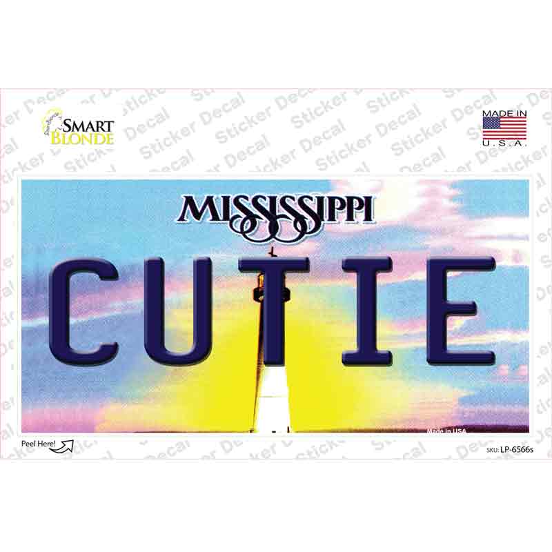 LP-6566s-M Cutie Mississippi Novelty Sticker Decal - Medium