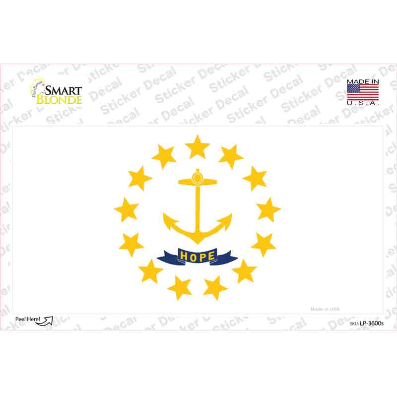 LP-3600s-M Rhode Island State Flag Novelty Sticker Decal - Medium