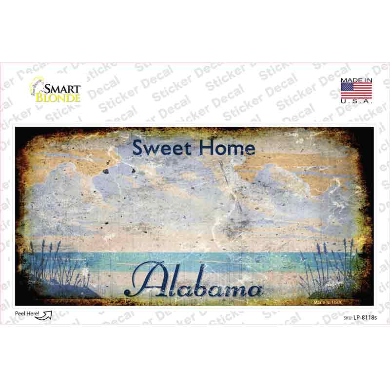 LP-8118s-M Alabama State Rusty Novelty Sticker Decal - Medium