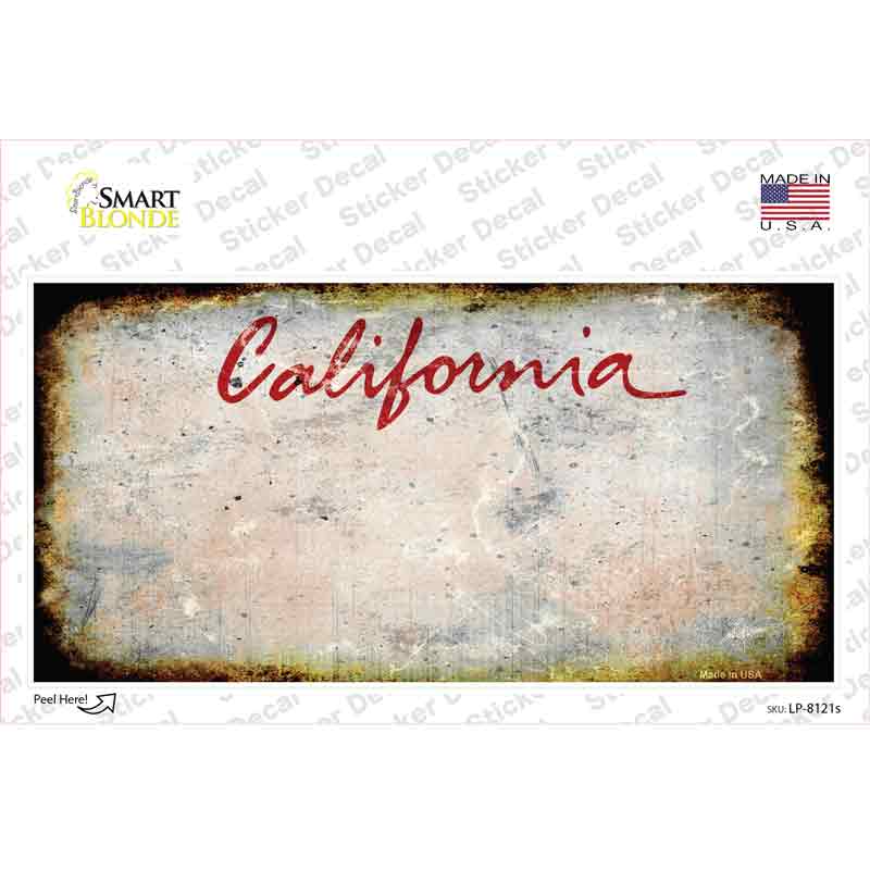 LP-8121s-M California State Rusty Novelty Sticker Decal - Medium
