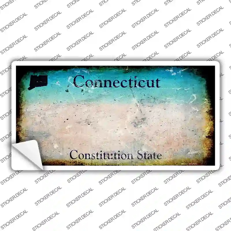 LP-8123s-L Connecticut State Rusty Novelty Sticker Decal - Large