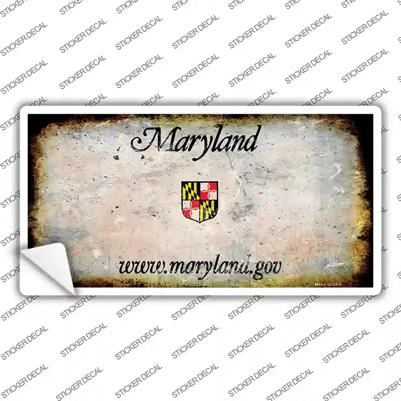 LP-8137s-L Maryland State Rusty Novelty Sticker Decal - Large
