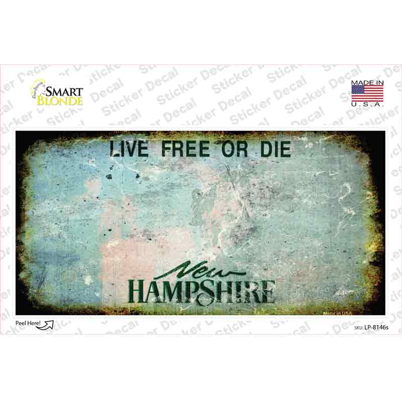 LP-8146s-M   Hampshire State Rusty Novelty Sticker Decal - Medium