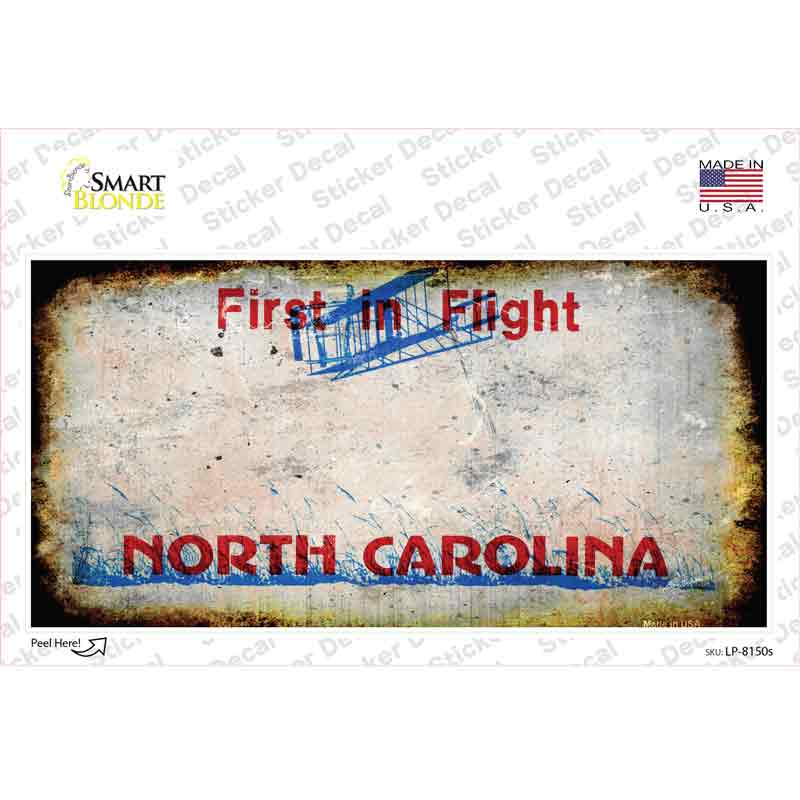 LP-8150s-M North Carolina State Rusty Novelty Sticker Decal - Medium