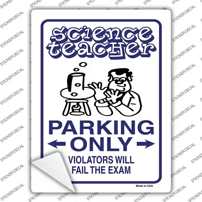 P-735s-S Science Teacher Only Novelty Rectangle Sticker Decal - Small