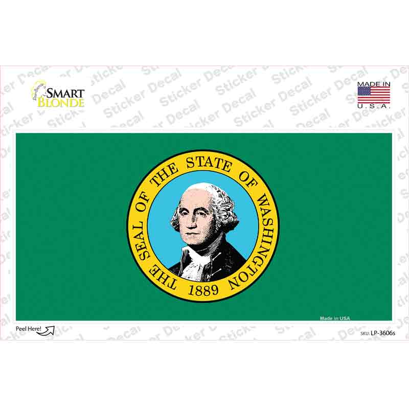LP-3606s-M Washington State Flag Novelty Sticker Decal - Medium
