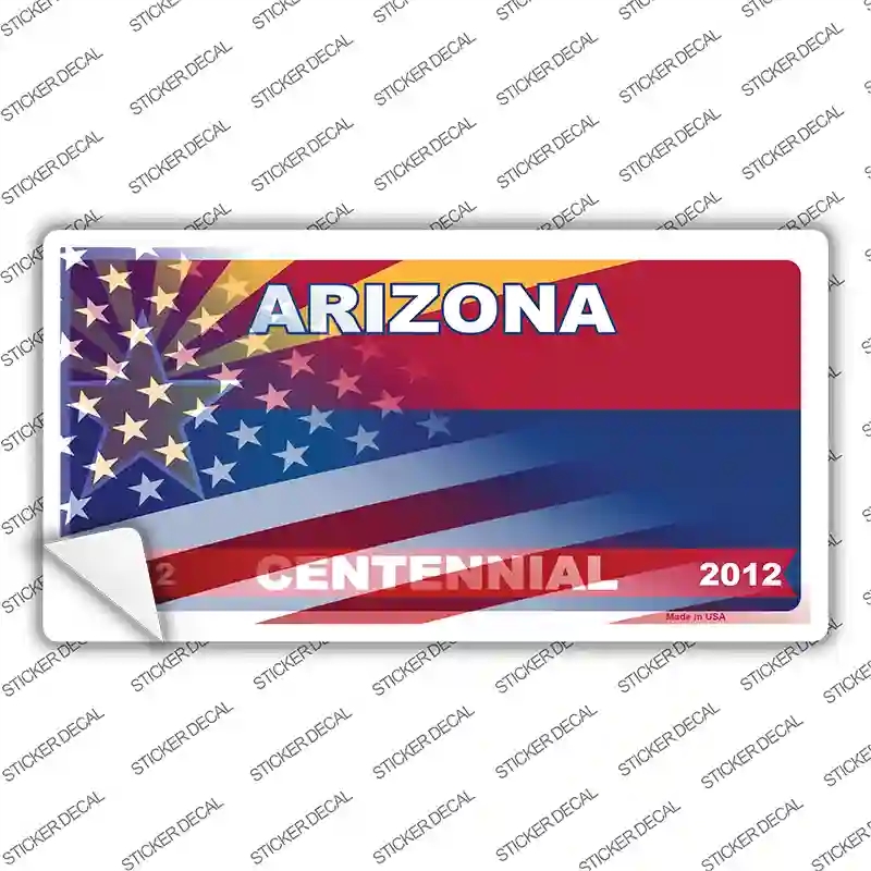 LP-12436s-S Arizona Centennial American Flag Novelty Sticker Decal - Small