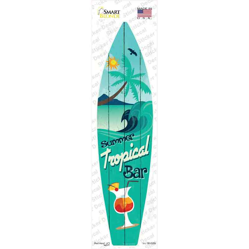 SB-020s-M Tropical Bar Novelty Surfboard Sticker Decal - Medium