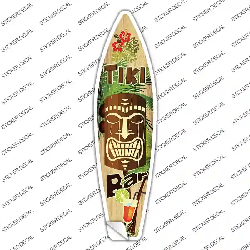 SB-023s-S Tiki Bar Novelty Surfboard Sticker Decal - Small