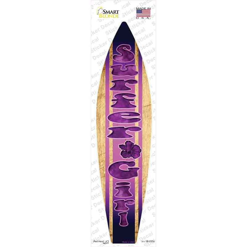 SB-055s-M Surfer Girl Novelty Surfboard Sticker Decal - Medium