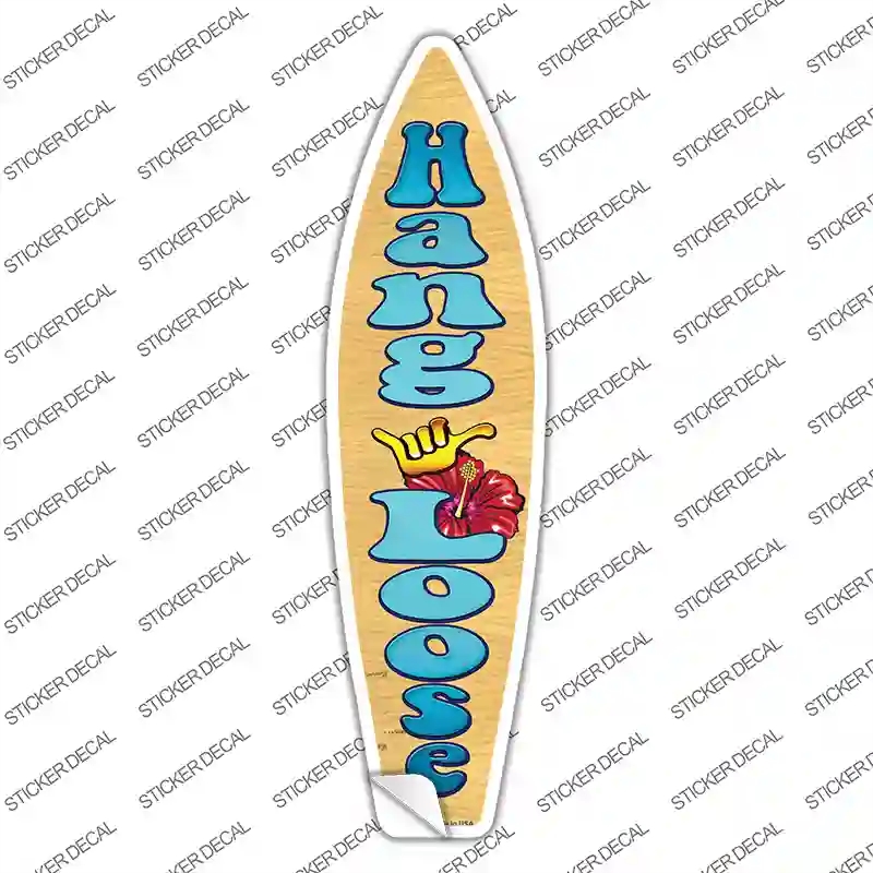 SB-057s-XL Hang Loose Novelty Surfboard Sticker Decal - Extra Large