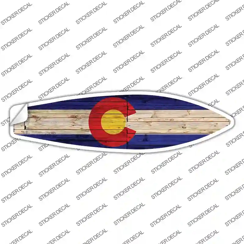 SB-105s-L Colorado State Flag Novelty Surfboard Sticker Decal - Large