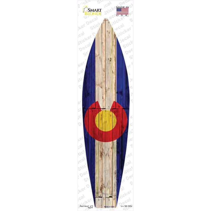 SB-105s-M Colorado State Flag Novelty Surfboard Sticker Decal - Medium