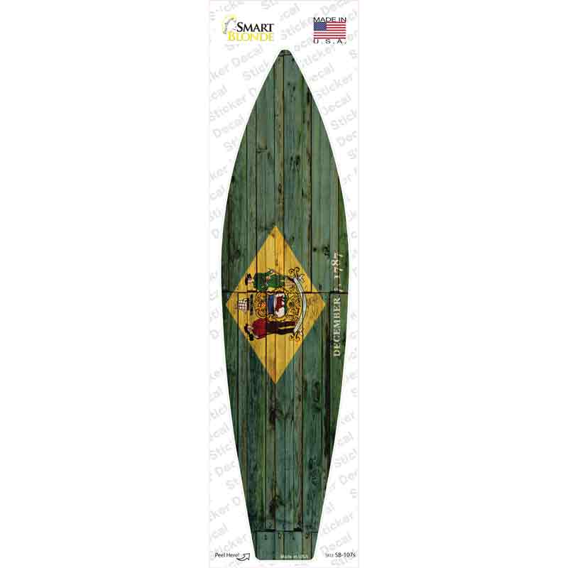 SB-107s-M Delaware State Flag Novelty Surfboard Sticker Decal - Medium