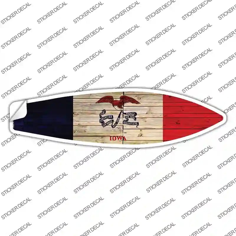 SB-114s-XL Iowa State Flag Novelty Surfboard Sticker Decal - Extra Large