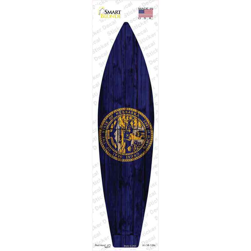 SB-126s-M Nebraska State Flag Novelty Surfboard Sticker Decal - Medium