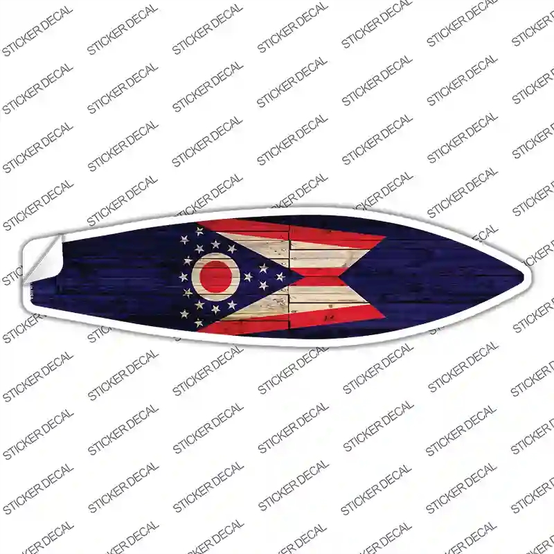 SB-134s-S Ohio State Flag Novelty Surfboard Sticker Decal - Small