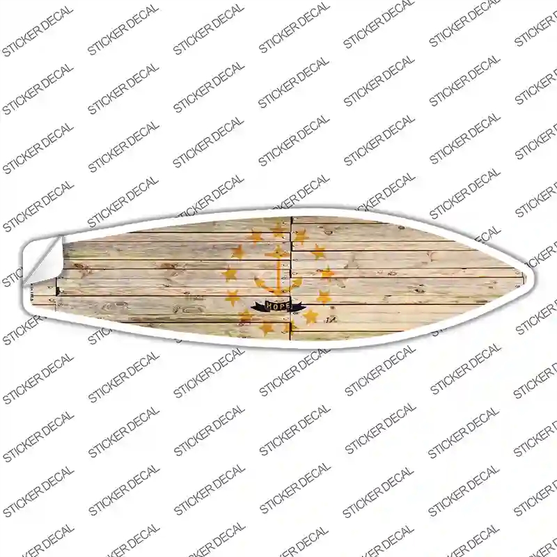 SB-138s-S Rhode Island State Flag Novelty Surfboard Sticker Decal - Small