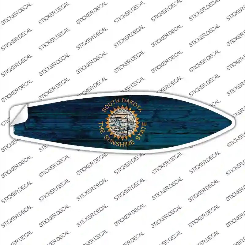 SB-140s-S South Dakota State Flag Novelty Surfboard Sticker Decal - Small