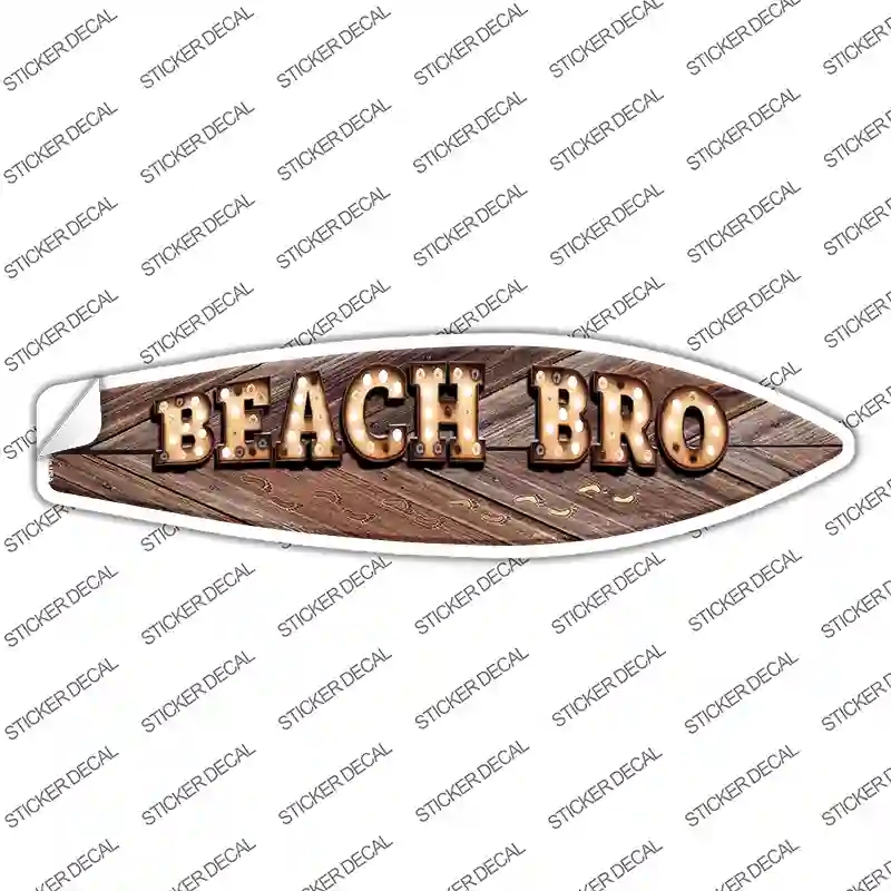 SB-170s-XL Beach Bro Bulb Lettering Novelty Surfboard Sticker Decal - Extra Large