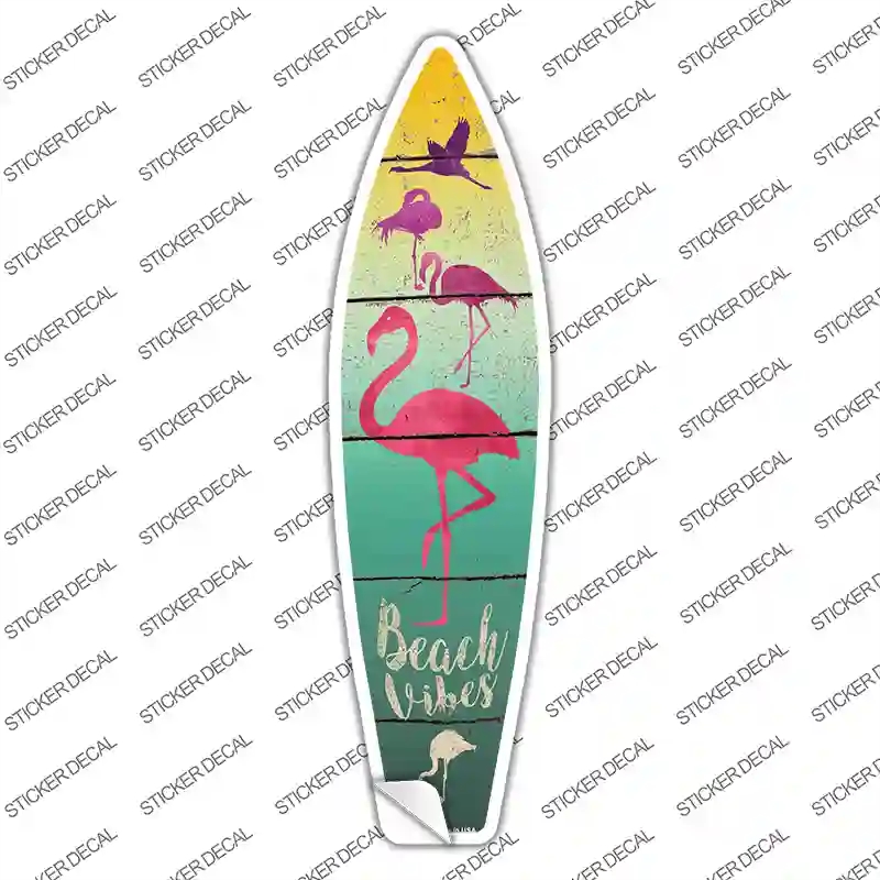 SB-183s-L Beach Vibes Novelty Surfboard Sticker Decal - Large