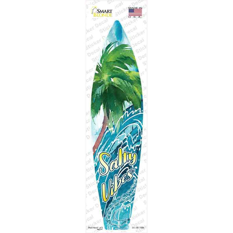 SB-198s-M Salty Water Vibes Novelty Surfboard Sticker Decal - Medium