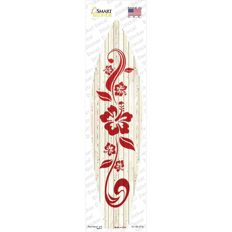 SB-215s-M Hibiscus Flower Novelty Surfboard Sticker Decal - Medium