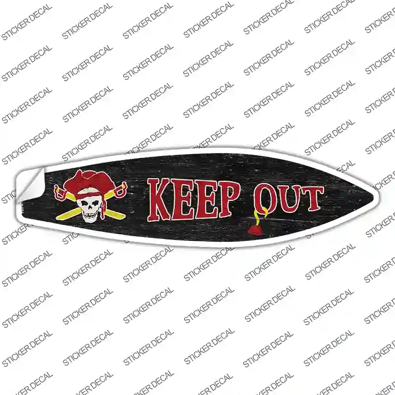 SB-219s-XL Keep Out Novelty Surfboard Sticker Decal - Extra Large
