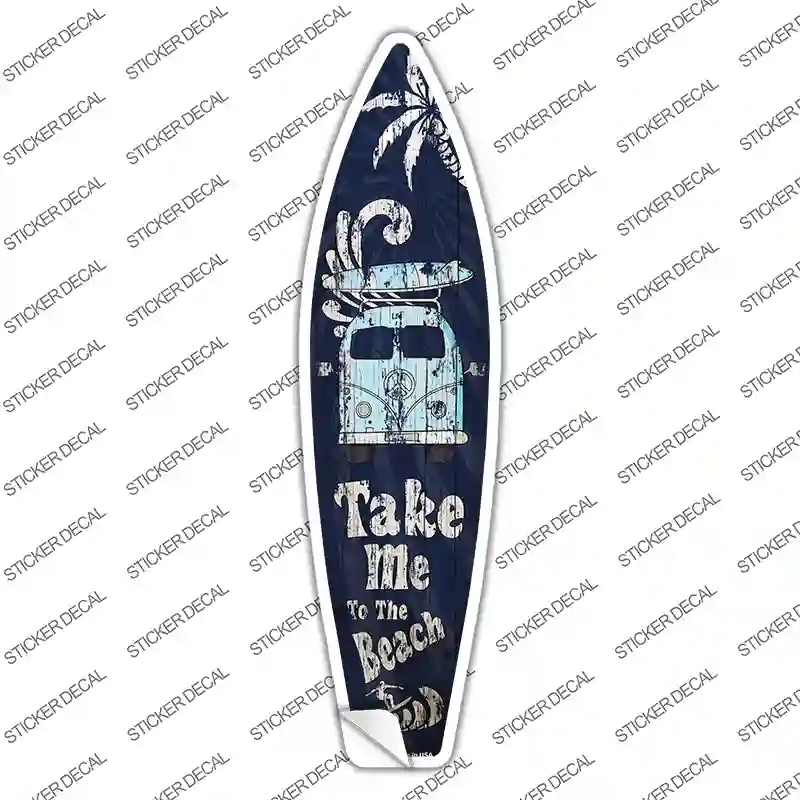 SB-230s-S Take Me to the Beach Novelty Surfboard Sticker Decal - Small