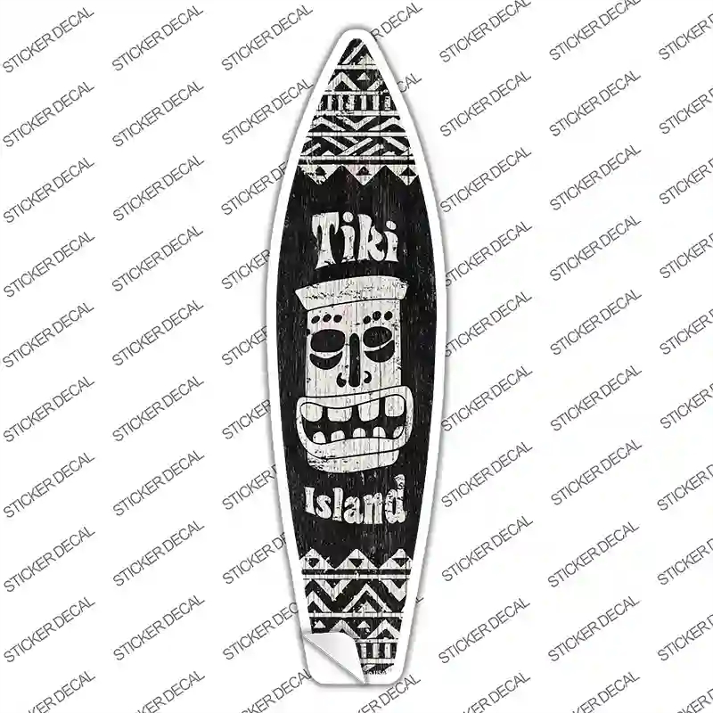 SB-232s-S Tiki Island Novelty Surfboard Sticker Decal - Small