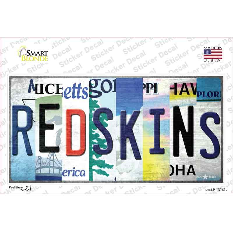 LP-13161s-M Redskins Strip Art Novelty Sticker Decal - Medium