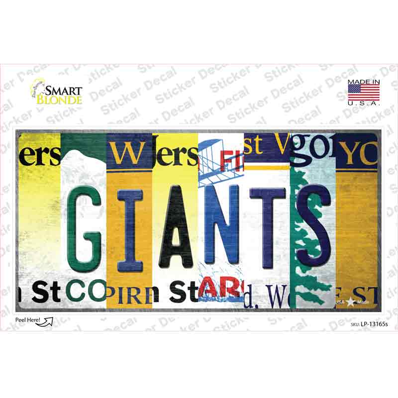 LP-13165s-M Giants Strip Art Novelty Sticker Decal - Medium
